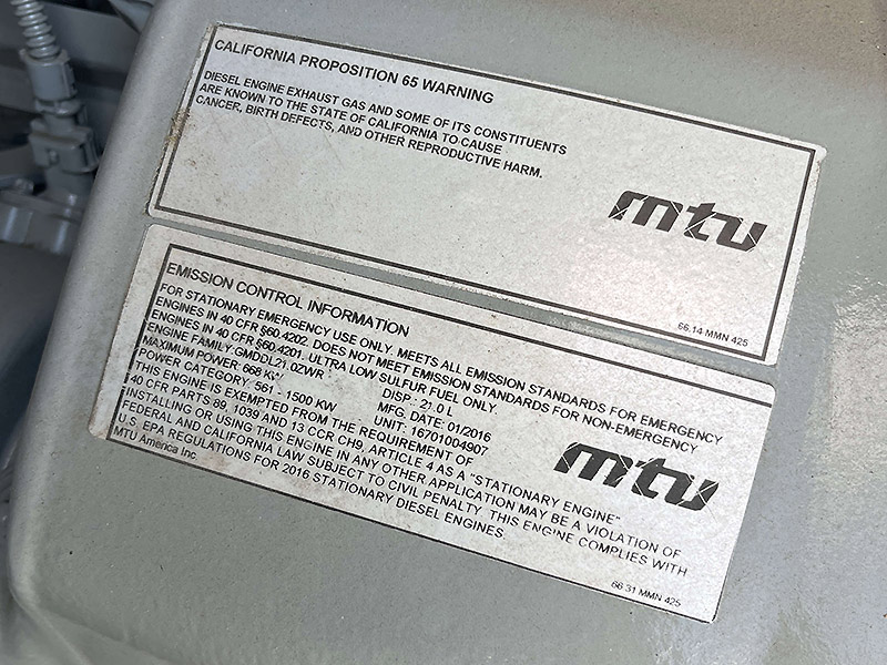 MTU 600 kW DS600 MTU 600 kW DS600