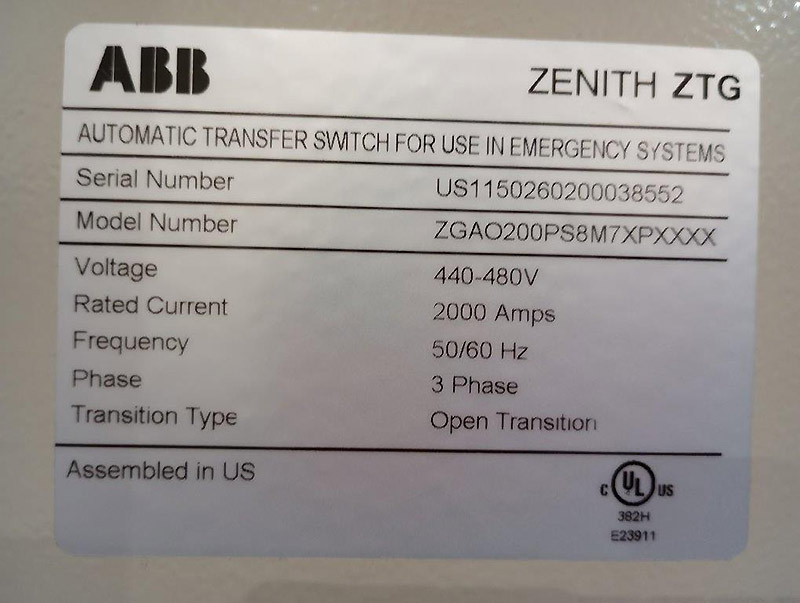 ABB 2000A ZTG ABB 2000A ZTG