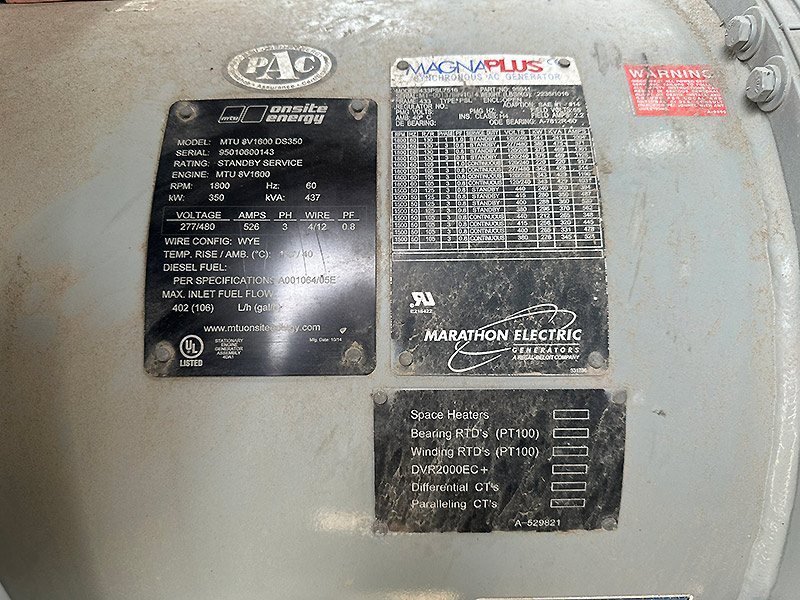 MTU 350 kW DS350 MTU 350 kW DS350