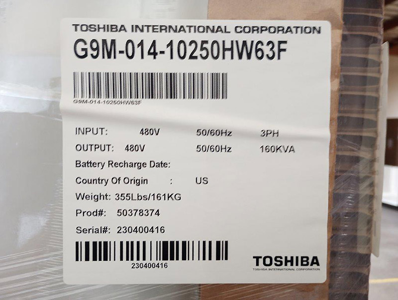 Toshiba G9000 Series 160 kVA Toshiba G9000 Series 160 kVA