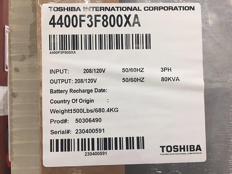 Toshiba 4400 Series 80 kVA Toshiba 4400 Series 80 kVA