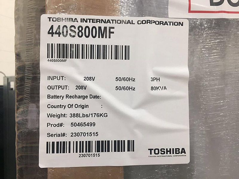 Toshiba 4400 Series 80 kVA Toshiba 4400 Series 80 kVA