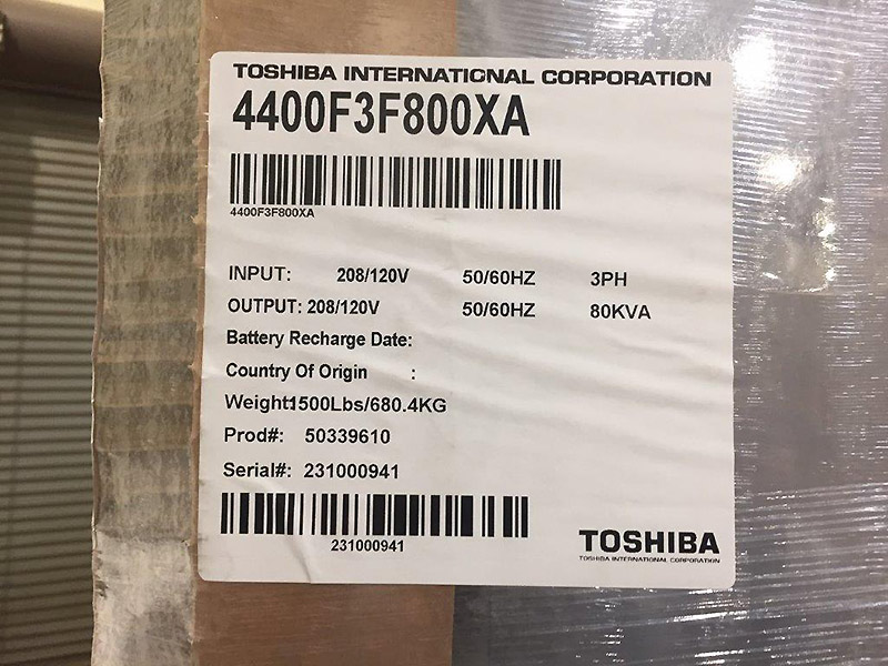 Toshiba 4400 Series 80 kVA UPS: Reliable Commercial Backup Power Toshiba 4400 Series 80 kVA UPS: Reliable Commercial Backup Power