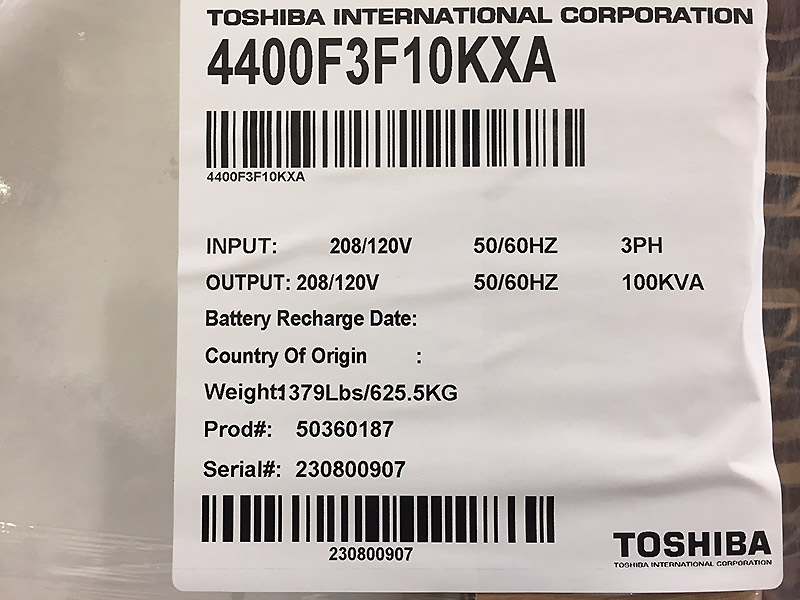 Toshiba 4400 Series 100 kVA Toshiba 4400 Series 100 kVA