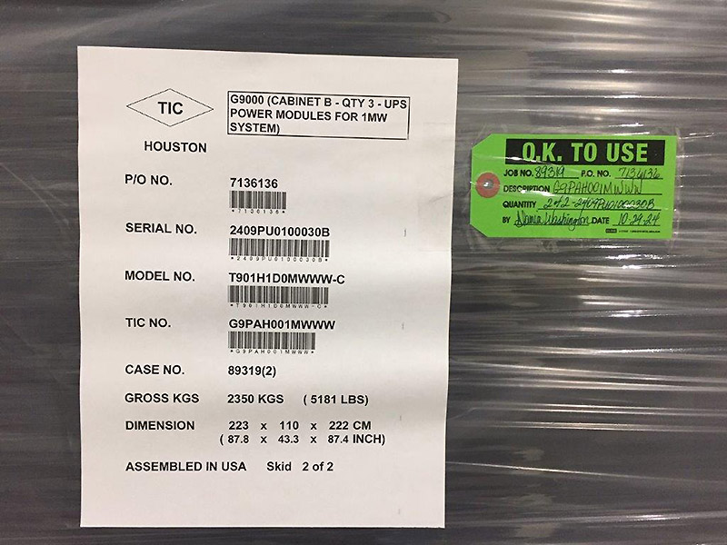 Toshiba G9000 Series 1000 kVA Toshiba G9000 Series 1000 kVA