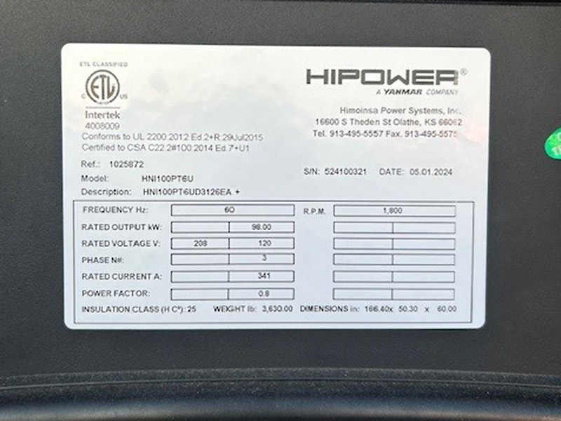 Hipower 100 kW HNI 100 Hipower 100 kW HNI 100